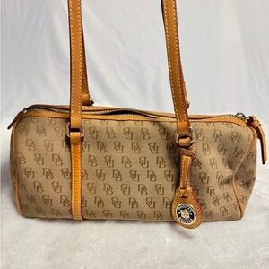 Dooney & Bourke Vintage Tan Mini Barrel Bag Purse Y2K Neutral Rare EUC Preppy
